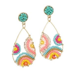 New Bohemian‎ Seed Bead Floral Lightweight Drop Earrings
